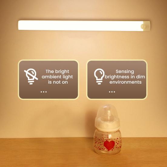 Motion Sensor LED Cabinet Light USB Rechargeable Magnetic Stick-on Lamp No Drilling Cabinet Light for Kitchen Wardrobe Stairs
