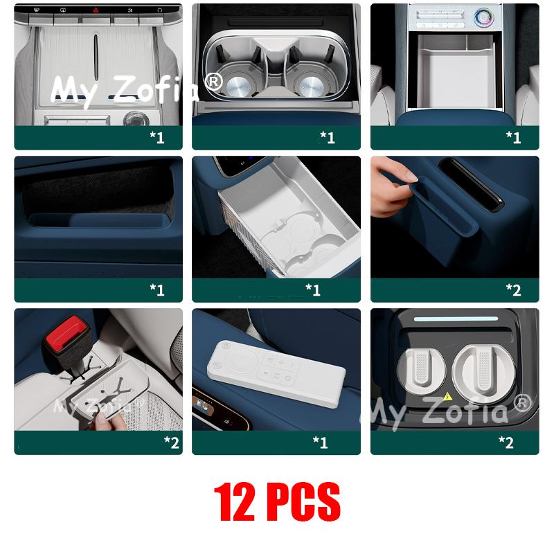 For ZEEKR 9X 2025 2026 Car TV Remote Control Silicone Protective Cover Tray Interior Second-row Rear Storage Box Accessories