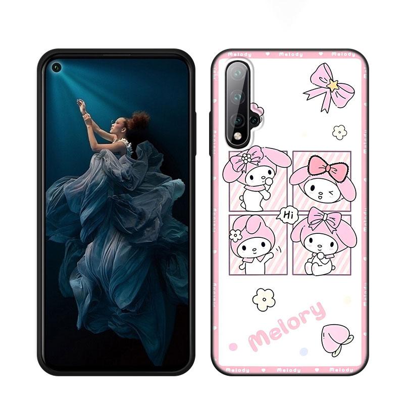 Kuromi Melody Černý Silikonový Kryt na Telefon Pro Honor 70 90 Lite X40 GT X50 i X5 Plus X6A X6S X7A X8A X8B X6 X7 X8 X9 4G X9A X9B 5G