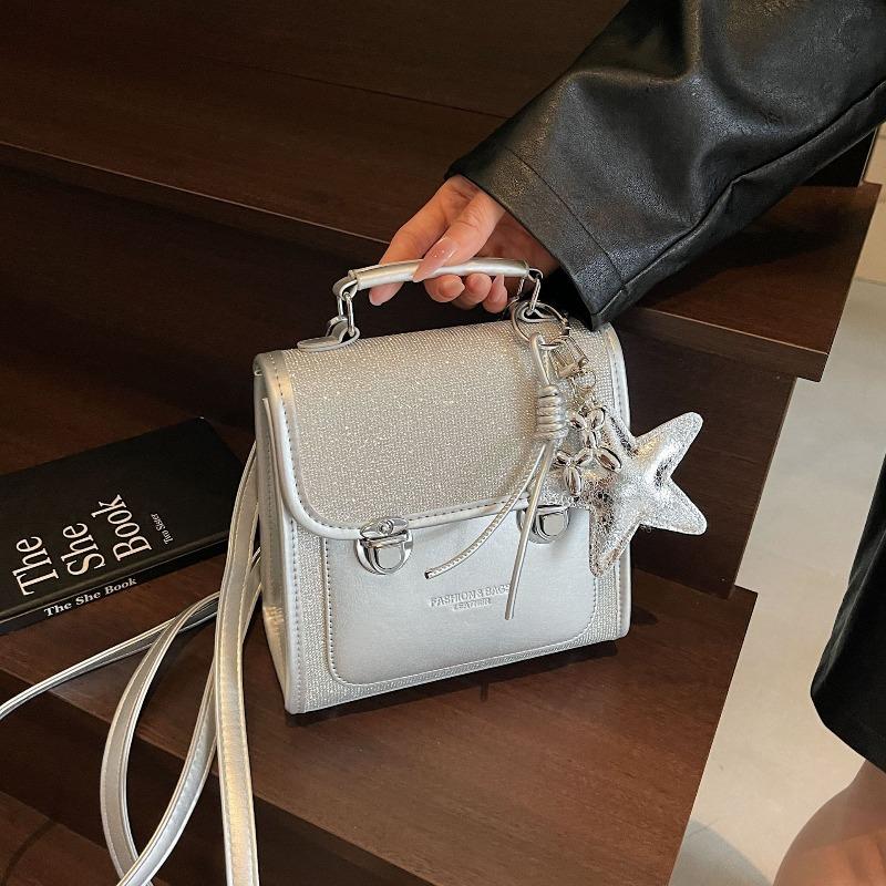 Diamond-encrusted college style double shoulder small bag women's new niche light luxury travel small backpack student class schoolbag