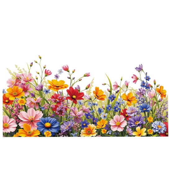 Spring Summer Flower Butterfly Window Cling Colorful Floral Window Sticker Removable Double-Sided Static Decals for Home Office Classroom Decor