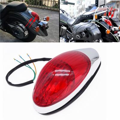1 gab. Universāls motocikla aizmugurējais lukturis, gabarītlukturis, sarkans LED bremžu indikators, piemērots Suzuki Kawasaki Honda Yamaha