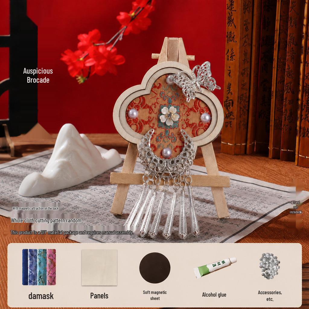 Sterling Silver Imitation Brocade Refrigerator Magnet DIY Kit for Dragon Boat Festival Parent-Child Handmade Activity & Cultural Team Building.