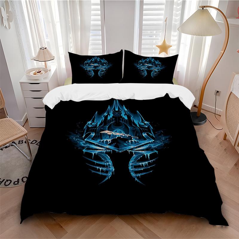 3pcs IThe Lich King Home Decor Bedding Set-Perfect for Bedroom, Guest Room, Living Room, Hotel Use-Ideal Gift for Fans, Travelers, Daily Use
