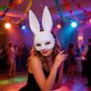 Mască Iepuraș de Halloween Urechi Lungi Iepure Jumătate de Mască pentru Petrecere de Ziua de Naștere Paște Halloween Bal Mascat Cosplay Accesoriu Costum