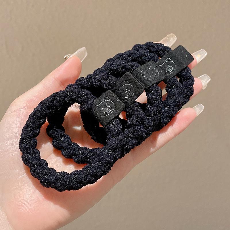 Kleiner Bär Hochelastisches Kaffee-Haargummi für Frauen und Mädchen - Langlebig, Schlicht und Elegant