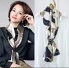 New scarf retro silk scarf printing simulation fashion versatile long scarf high sense Internet celebrity streamer decoration