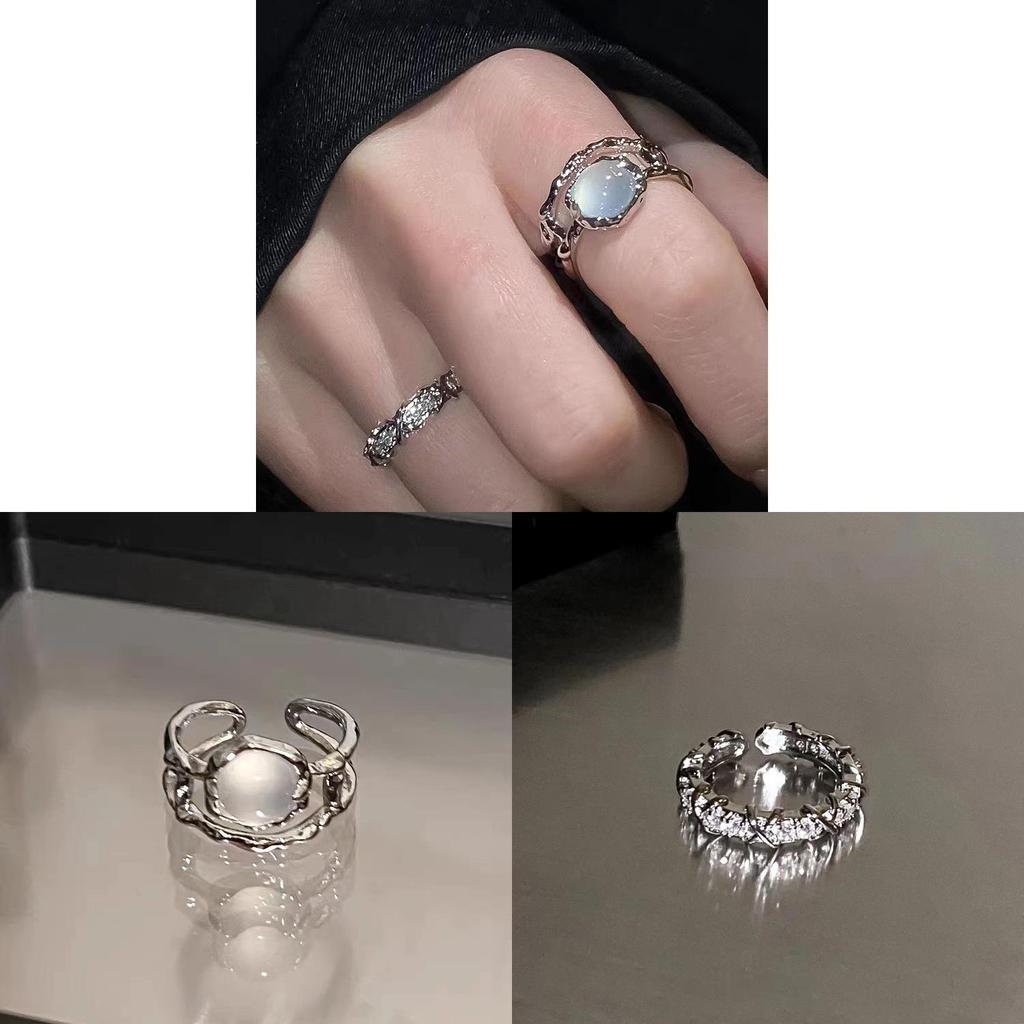 Moonstone Ring Women Opendesign Dainty Copper Jewelry For Fashion Lovers