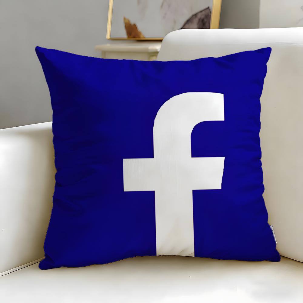 Popular Social Platform Facebook Cushion Cover Soft & Easy-Wash Pillow Case – Versatile for Couch, Bed, Travel and Office