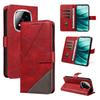 For Xiaomi Redmi Note 14 Pro+ 5G/Note 14 Pro 5G/Poco X7 5G Case Leather Geometric Line Wallet Phone Cover with Wrist Strap