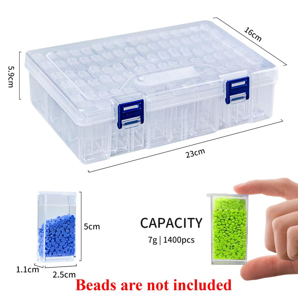 64/84 Grids Diamond Painting Storage Box Portable Seed Bead Organizer Case DIY Nail Art Plastic Container Makeup Jewelry