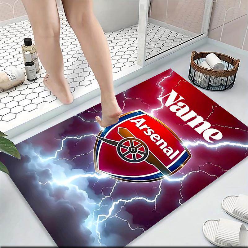 Custom Name "Thunderstorm Arsenal Crest" Carpet Rug Customizable Soft Washable Anti-Slip Home Living Room Sofa Mats Personalized Rug. 0909422
