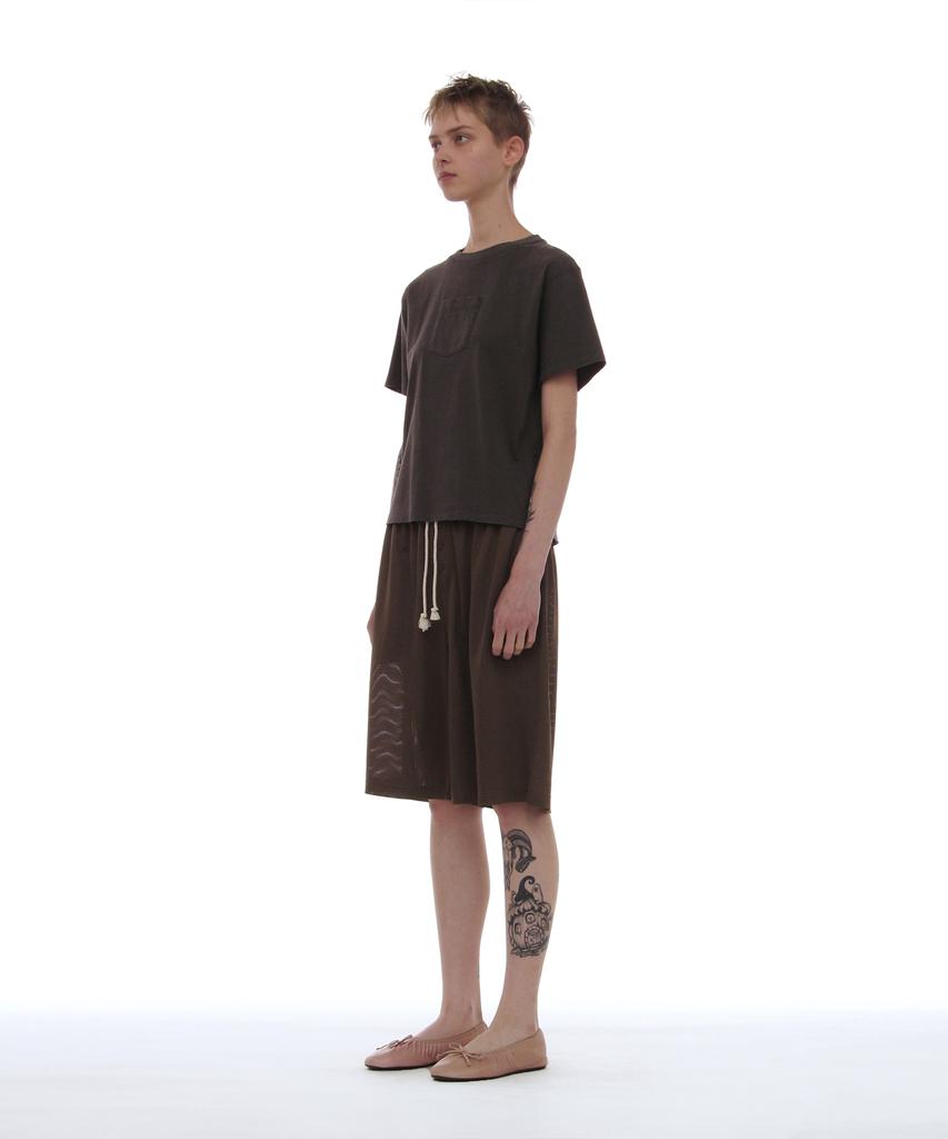 PARTIMENTO WOMEN Pwc Garment Dyed Pocket Tee_Charcoal