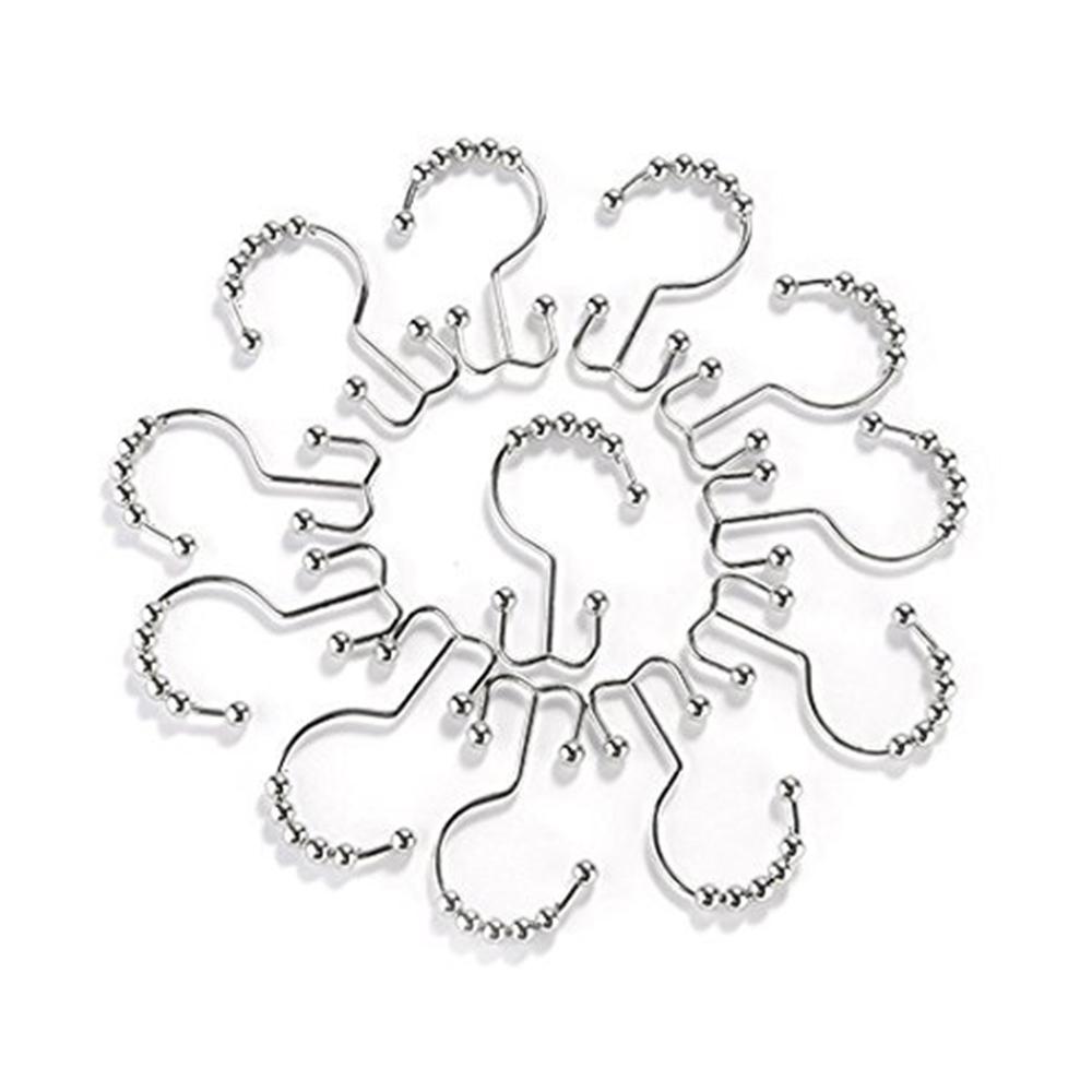 Koupelnové sprchové nerezové závěsné kroužky Nerezové závěsné háky Válečkový posuvný závěsný kroužek pro koupelnové sprchové tyče Závěsy