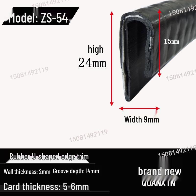 U-Shaped Rubber Edge Banding for Glass and Steel Tiles
