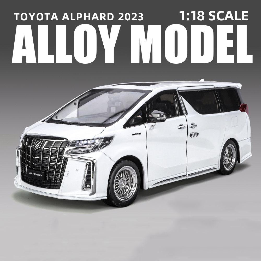 

Новая большая модель машинки Alphard Alloy 1/18, игрушечная модель с открывающейся дверью, игрушечный минивэн со звуком и светом, инерционный автомобиль для мальчиков, подарки чёрный