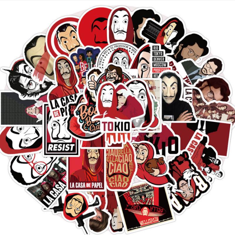 Money Heist TV Series Themed 50 Pcs Sticker Decal Set