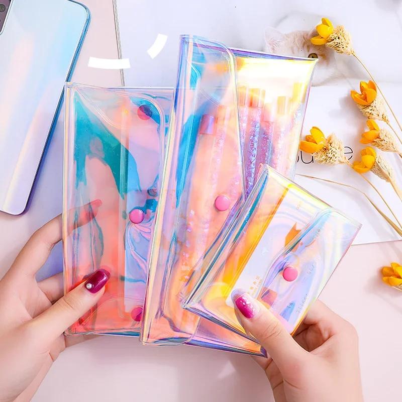 Laser Transparent Kosmetiktasche Damen DIY Klar Make-up Stifte Aufbewahrung Organizer Reise Toilettenartikel Waschtasche Hülle Niedliche Geldbörsen Tasche