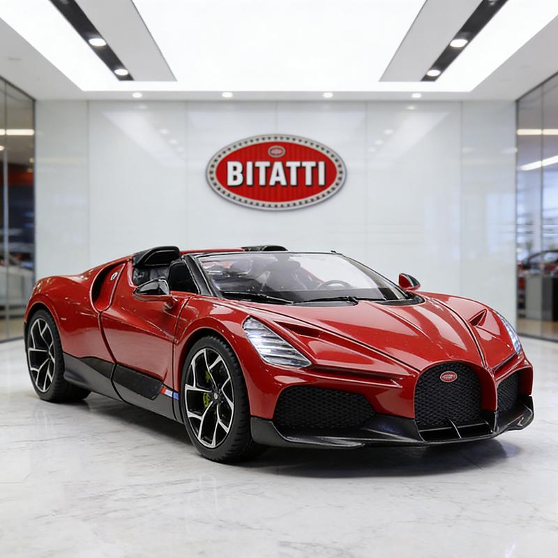 

WELLY 1:24 Bugatti Mistral W16 Supercar Alloy Car Diecasts & Toy Vehicles Car Model Miniature Scale Model Car Toy For Children красный