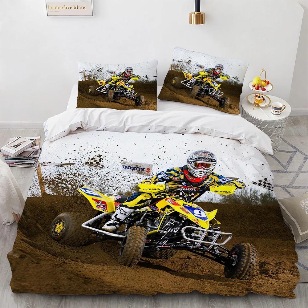 Motocross Gaming Cross-Country Motorcycle Bedding Set Bedroom Soft Modern Bedspreads Comefortable Duvet Cover Quilt Pillowcase