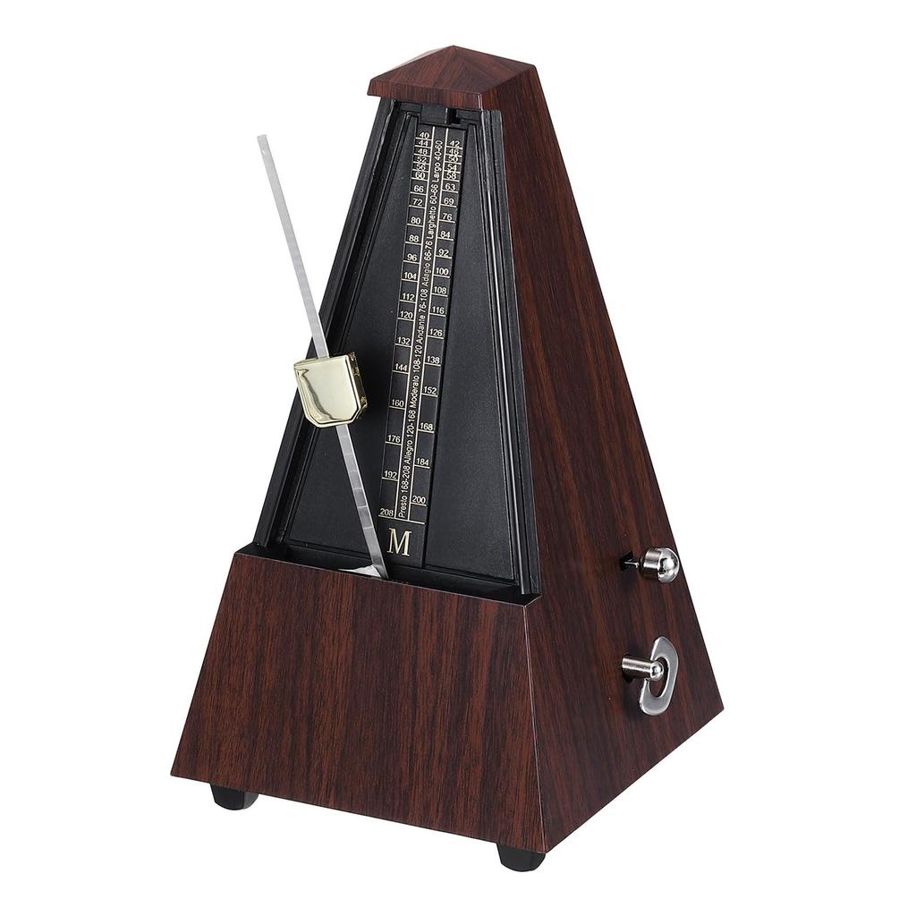Uxcell Mechanical Metronome, High-Precision Music Timer, Versatile Metronome for Piano, Guitar, Violin, and Ukulele Players, Teak Color