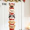 Removable Dog Pattern Stickers Christmas Puppy Wall Stickers, Self-adhesive Decals for Walls Doors, PVC Stacked Puppies Festive Indoor Murals