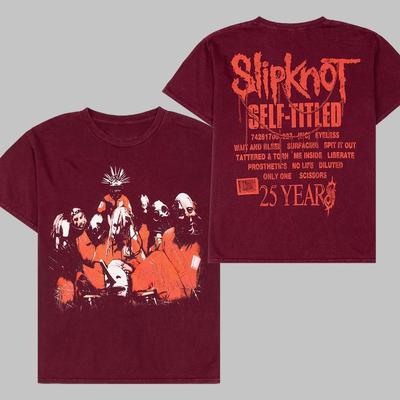 Slipknot isenimeline 25 aastat kastanipunane kahepoolne T-särk