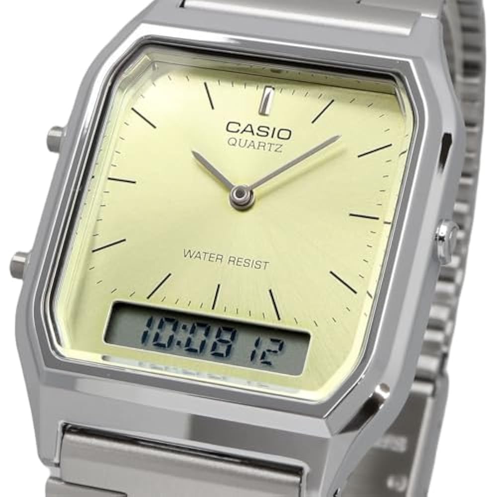 Casio CASIO ANADIGI ANA-DIGI QUARTZ WATCH VINTAGE SERIES AQ-230A-9AMQY Unisex Dual Time Lime Ye...