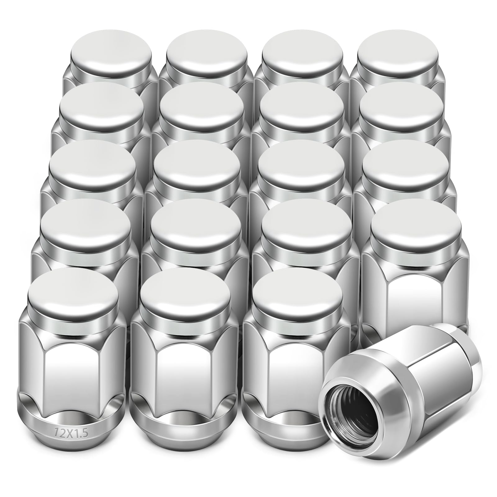 

Sondsilen M12 x P1.5 Гайка колеса автомобиля Коническое посадочное место 60° Длина 35 мм 19HEX для M12×1.5 серебряный