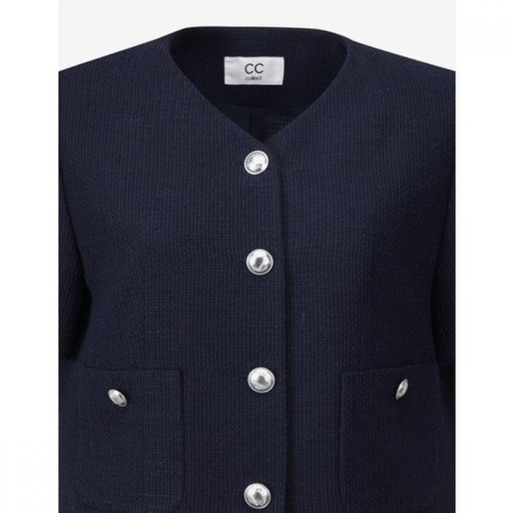 CC collect. Half Sleeve Crop Tweed Jacket C262msf137