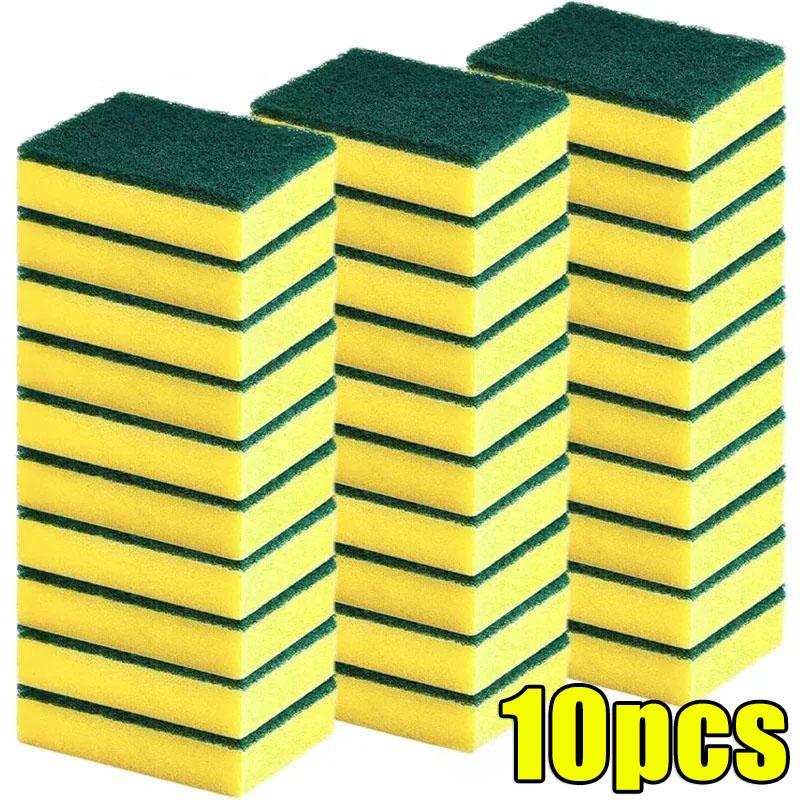 50/2Pcs Kitchen Dishwashing Soft Sponge Absorbent Clean Rub Pot Rust Scouring Pad Removing Kits Household Cleaning Brush Sponge