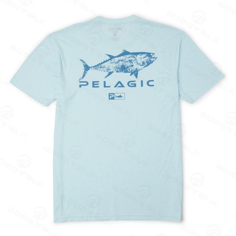 Pelagische Angelbekleidung Outdoor Sonnenschutz Schnelltrocknend Eis Seide Kurzarm Rundhals Hemd T-Shirt Herren