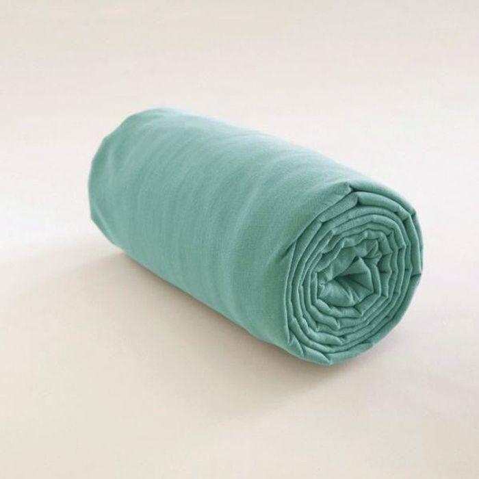 Drap housse - Microfibre - Jade - 140x190 cm - Bonnet 25 cm - Élastique