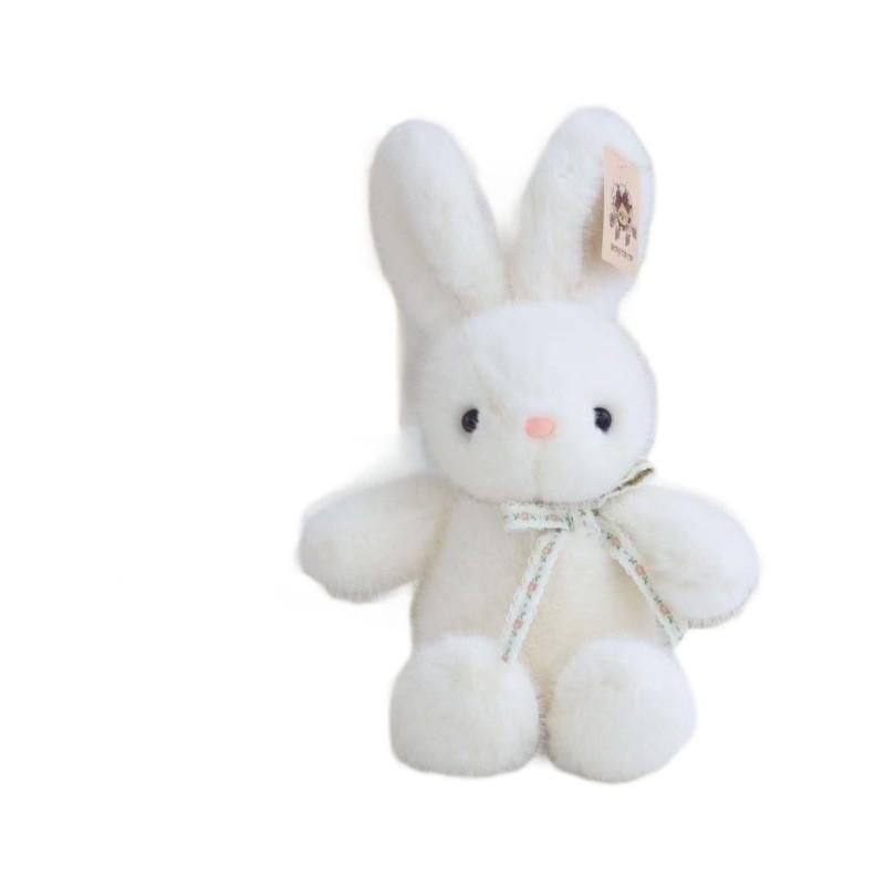 Cute Plush Rabbit Stuffed Animal Toy With Ribbon Bow For Home Decor Office
