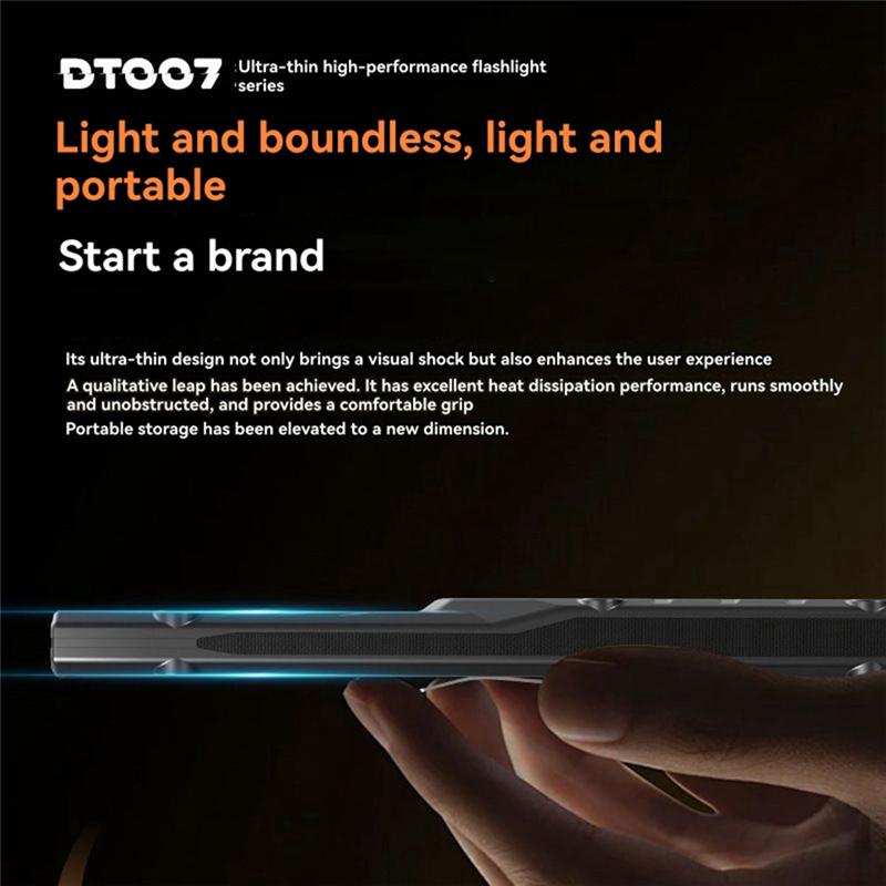 Fresh Flat Flashlights Rechargeable LED Small Flashlight Dual-Switches With Digital Display Pocket Flashlight For Home,Camping