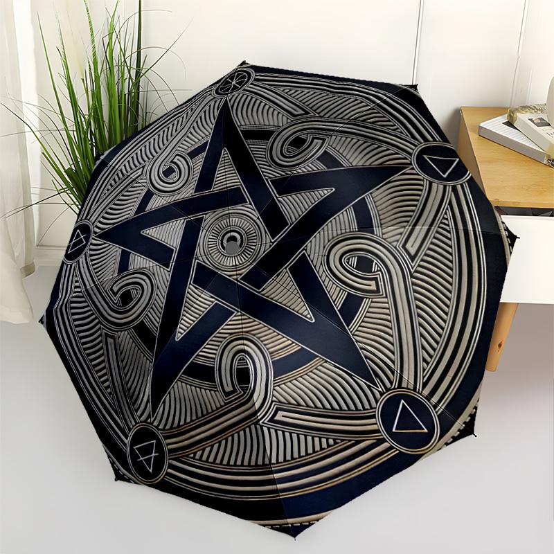 Skull Bone Symbol Compact Travel Automatic Umbrella Retractable Design with 8-Rib Durability Lightweight All-Season Travel Fashionable