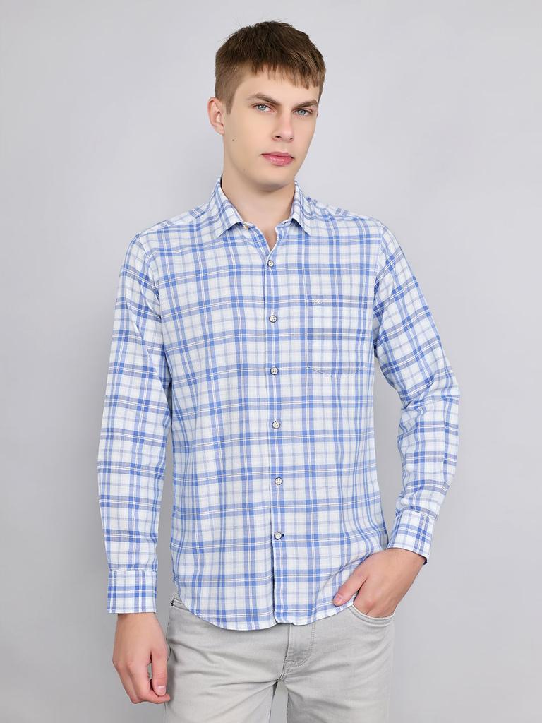Monte Carlo Men Regular Fit Sky Shirt