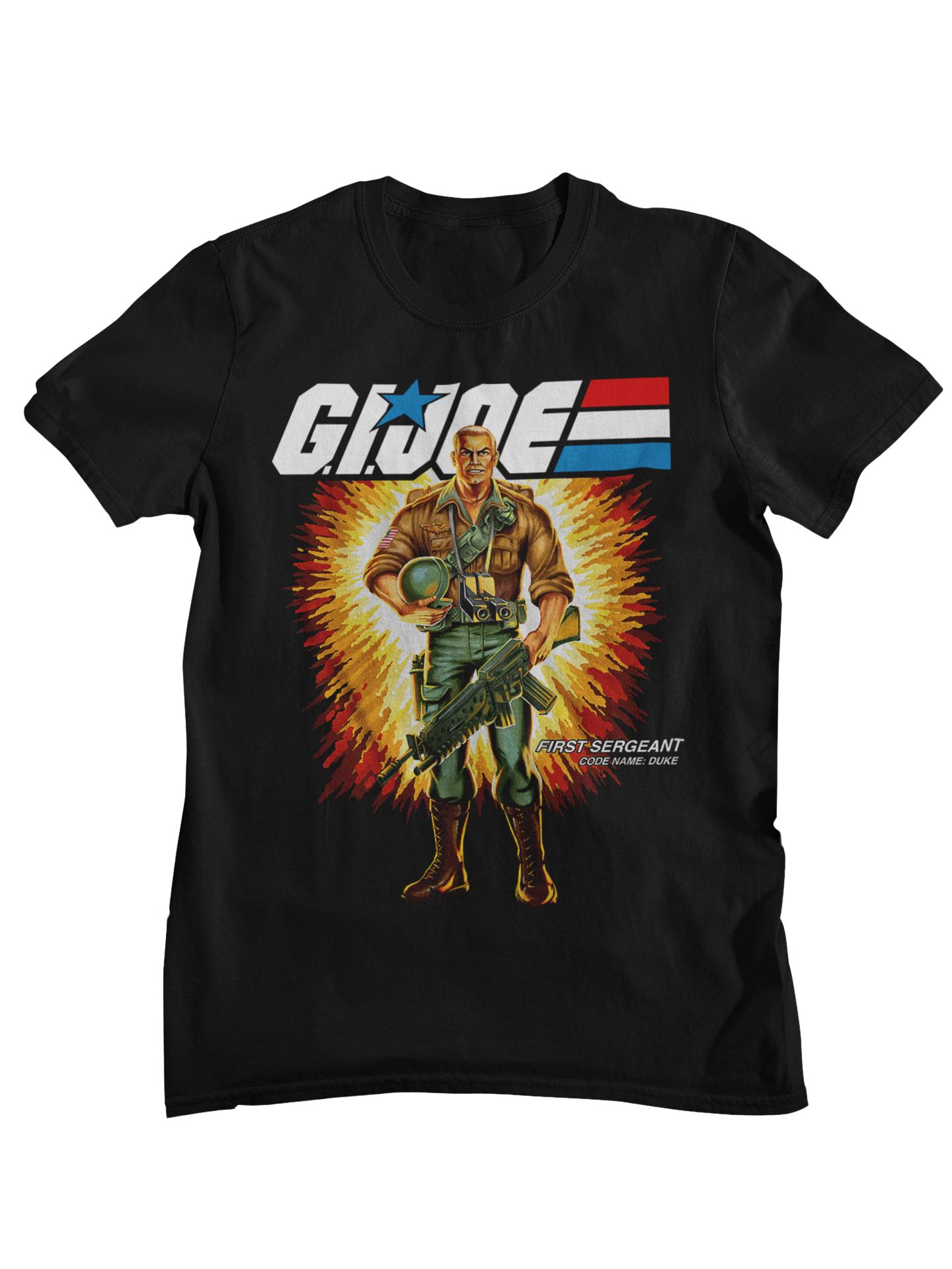 

G I Joe A Real American Hero Retro Cartoon Character Printed Tshirt Unisexs and Womens Cotton Street Top L