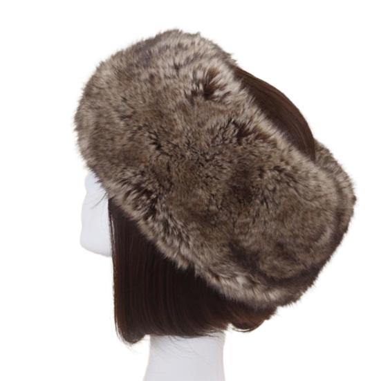Women Hat Solid Color Faux Fur Headwear Brimless Empty Top Hat for Skiing
