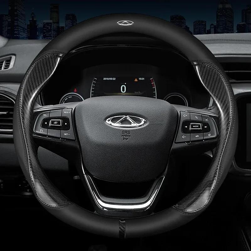 For Chery Tiggo 7 Pro Plus Tiggo 8 Plus Tiggo 5X Pro Car Steering Wheel Cover 9 Colors PU Leather Non-slip Auto Accessories