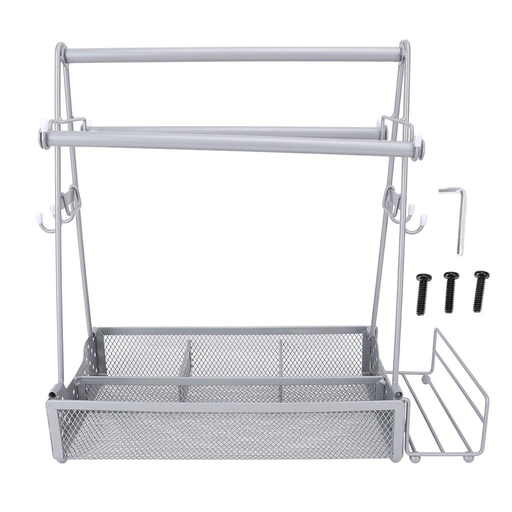 BBQ Condiment Holder Picnic Utensil Grill Caddy with Paper Towel Roll Holder for Outdoor Party