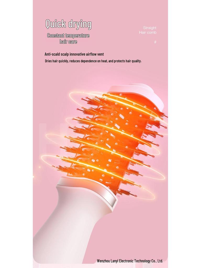 Multifunctional Hair Dryer and Straightening Comb – Dual-Use Hot Air Comb for Curling and Straightening Without Hair Damage.
