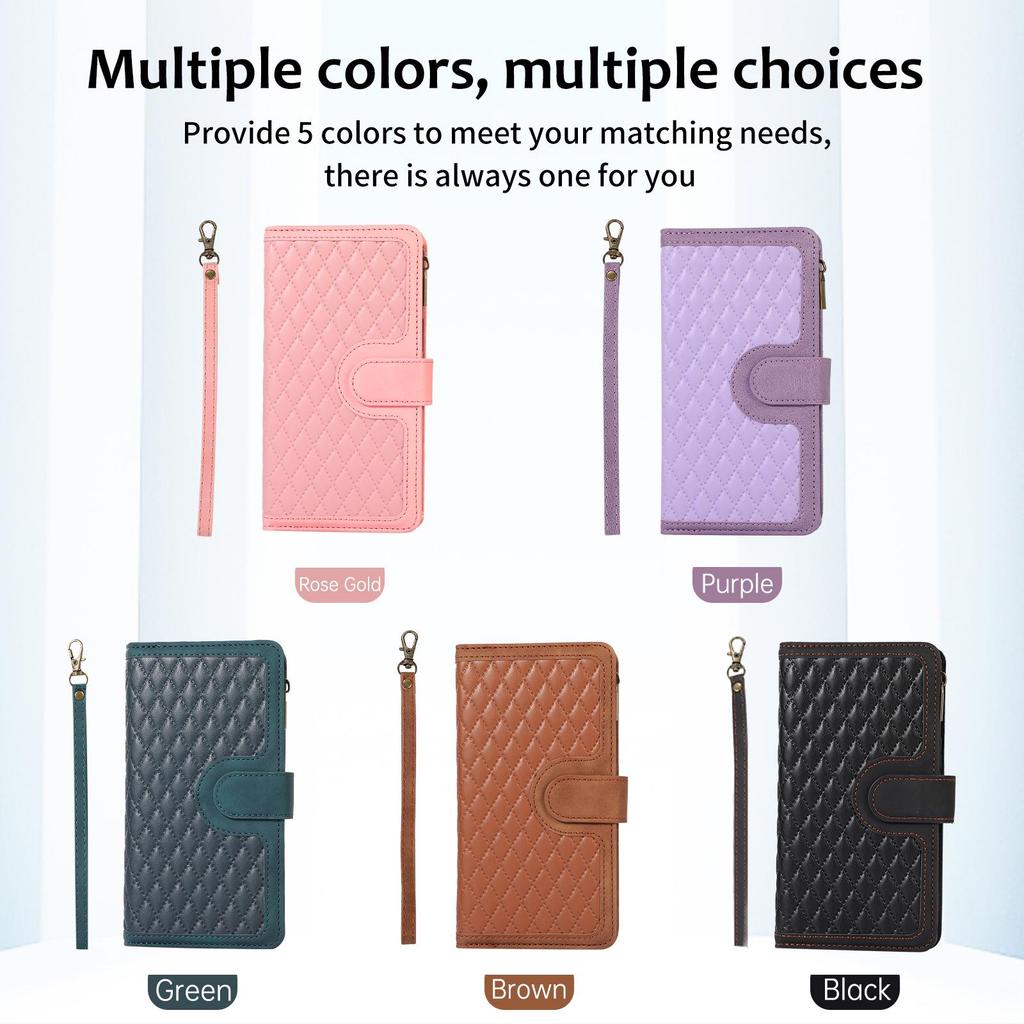 New Stylish Diamond Wallet Case for iPhone 16 - Unisex Design