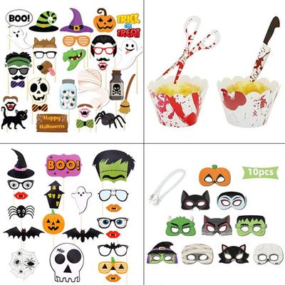 Halloweenská párty maska a rekvizity k fotce dýně a netopýra