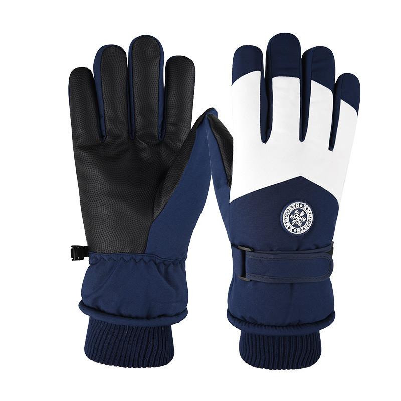 Ski gloves men's and women's autumn and winter windproof and water-proof outdoor riding motorcycle piled thickened thermal gloves