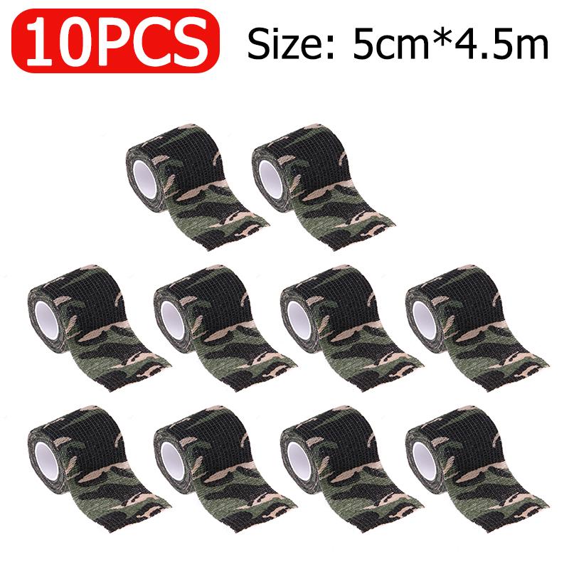 5-20pcs Outdoor Hunting Camouflage Blind Tape Self-adhesive Elastic Bandage Waterproof Wraps Tactical Non-woven Protective