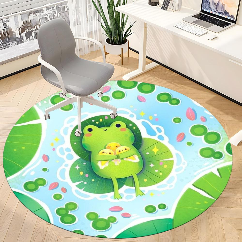

1pc Frog, Pond Chair Carpet for Office, Soft Comfortable Mat For Office, Living Room, Bedroom, Machine Washable Carpet yy251112017 80cm by 80cm