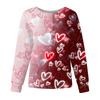 Women's Casual Fashion Long Sleeve Standing Collar Single Breasted Valentine's Day Print Workwear Jacket Tops