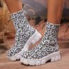 Fashion Winter New Warm Boots Women Fashion Comfortable Ankle Boots Women Casual Trend Leopard Mid Calf Shoes for Women Zapatos De Mujer