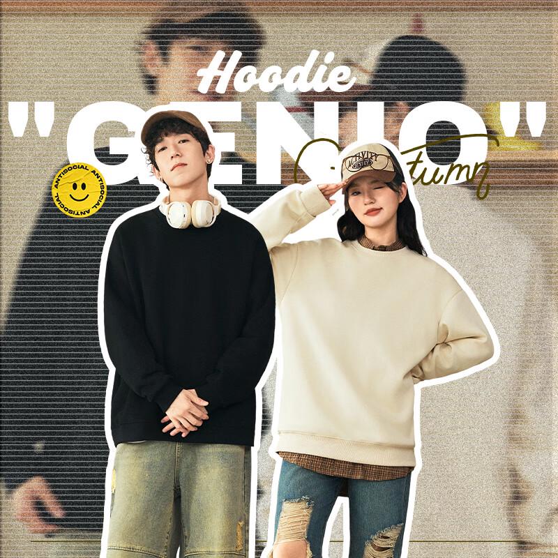 GENIOLAMODE Herren Schweres Rundhals-Sweatshirt